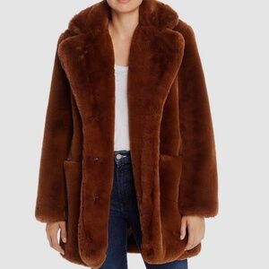Apparis Faux Fur Sophie Coat (L, Chocolat)